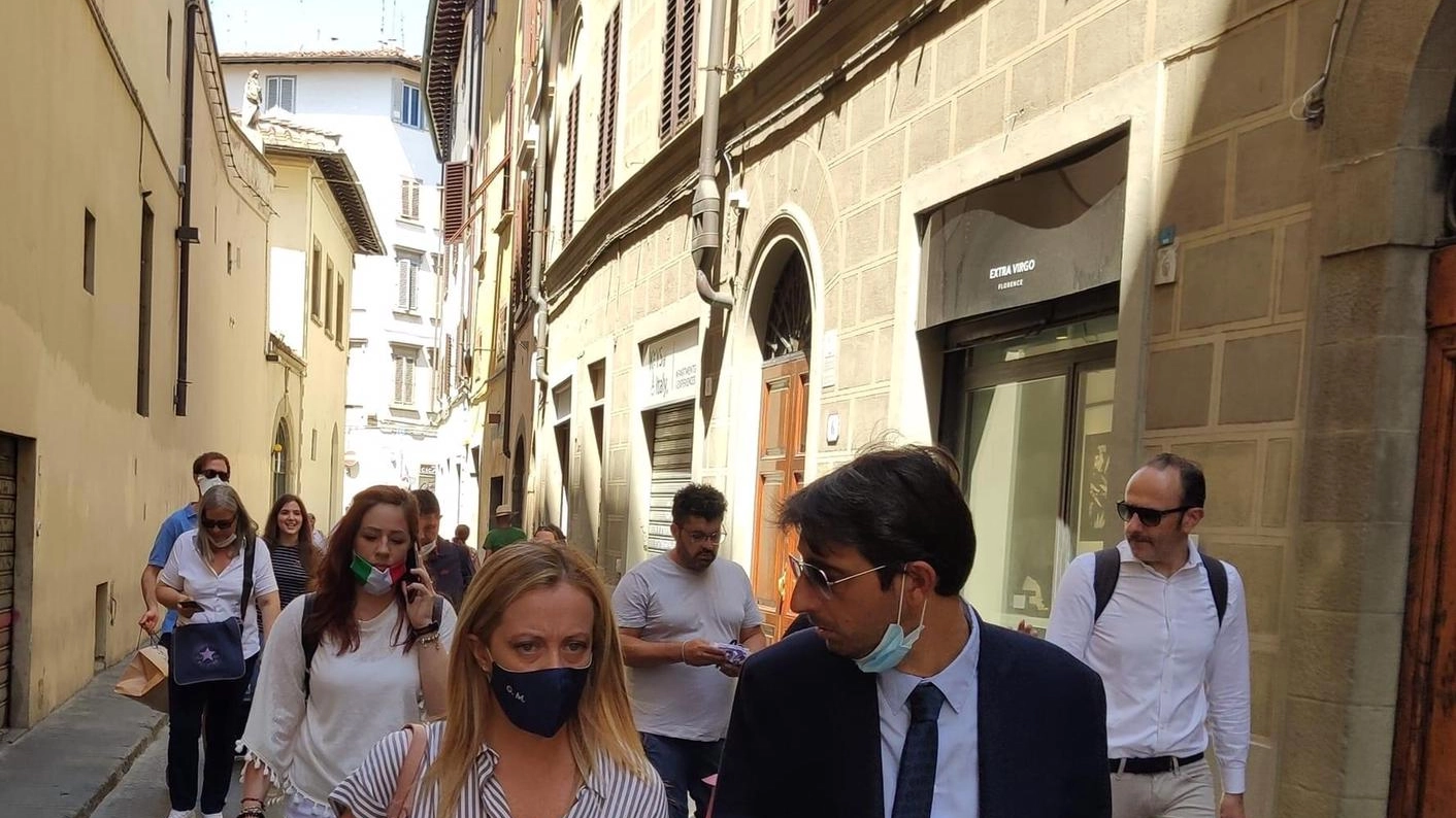 Giorgia Meloni oggi a Firenze
