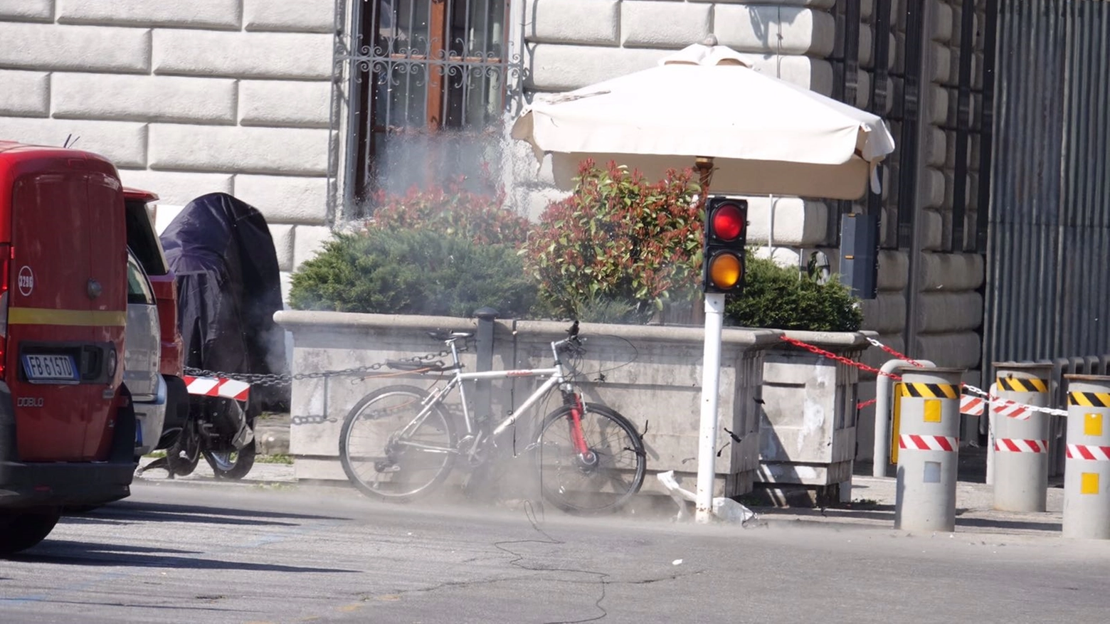 La bicicletta con la borraccia sospetta(Gianluca Moggi New Pressphoto)