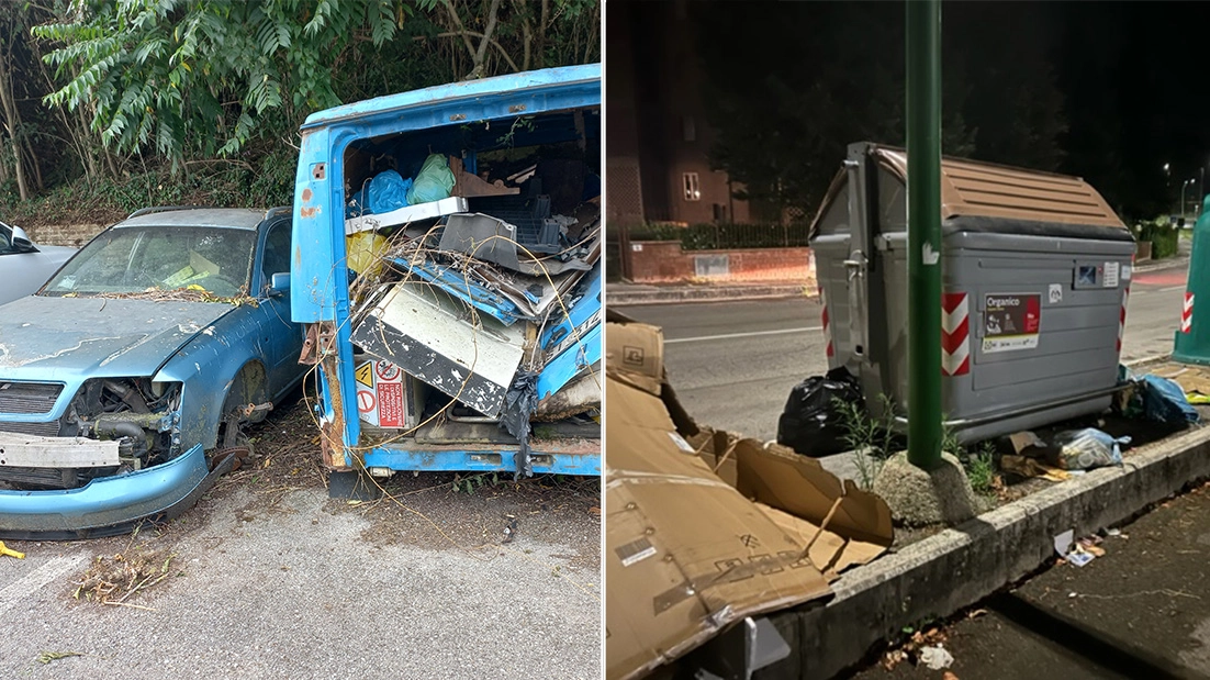 Auto e furgone abbandonati da anni, sono diventati cassonetti dei rifiuti Auto e furgone abbandonati da anni, sono diventati cassonetti dei rifiuti