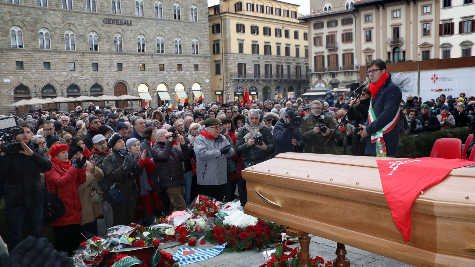 Il funerale del partigiano Silvano Sarti(Foto Marco Mori /New Press Photo)