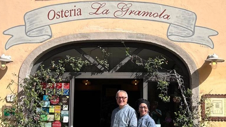 La chef Cecilia Dei e Massimo Marzi, patron e sommelier dell’Osteria La Gramola