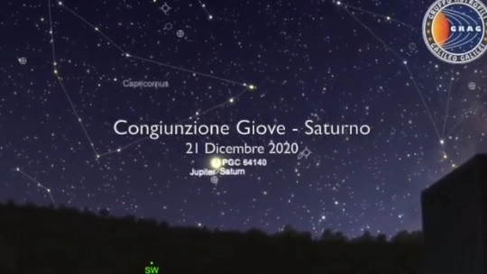 La congiunzione Giove-Saturno rappresentata dall'Osservatorio Parco Foreste Casentinesi