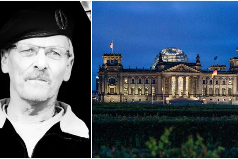 A sinistra l'ex colonnello Maximilian Eder. A destra il Bundestag