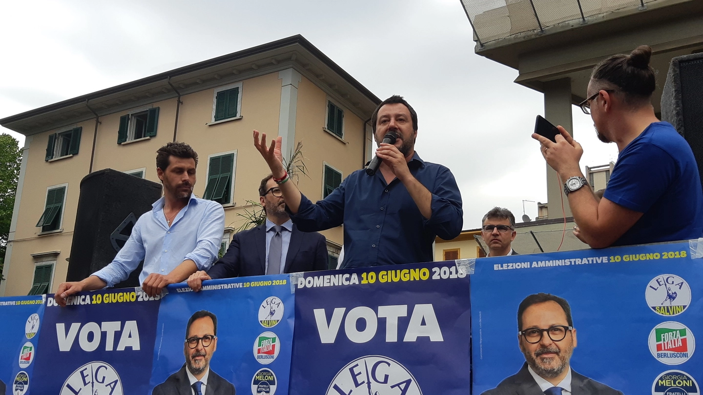 Matteo Salvini a Massa (foto Paola Nizza)