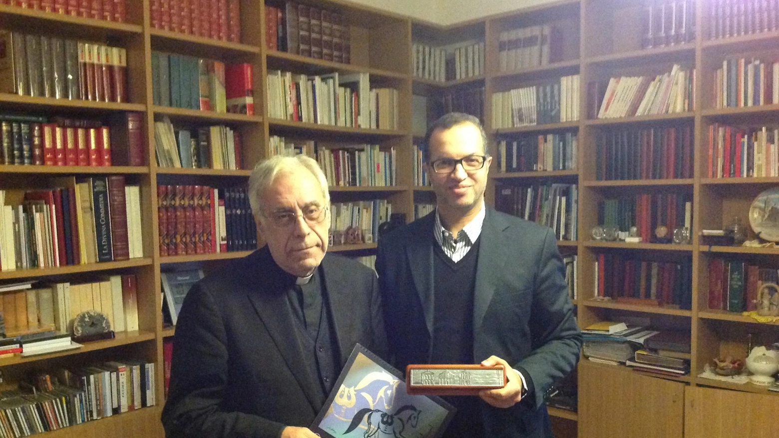 Il vescovo Giovanni Santucci e l'architetto Youssef Sbai