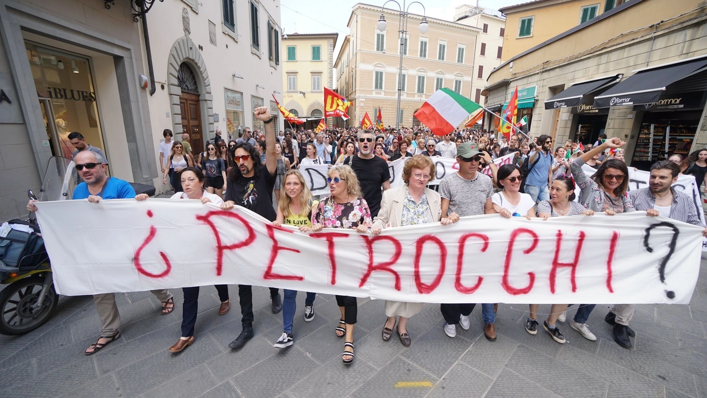 La manifestazione del "Petrocchi" a Pistoia (foto Gabriele Acerboni/FotoCastellani)