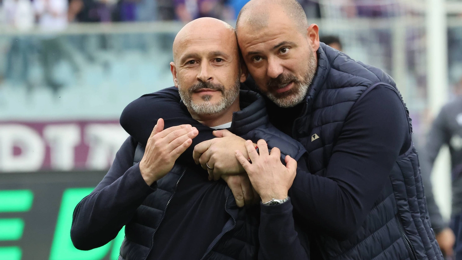 Italiano abbracciato dal tecnico della Sampdoria Stankovic (Fotocronache Germogli)