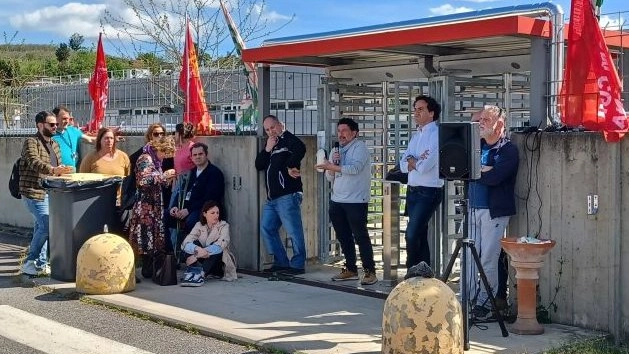 Una manifestazione dei dipendenti della Fimer