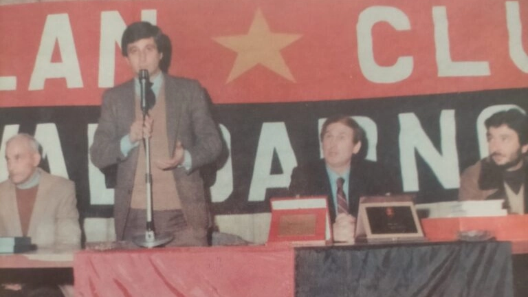 Gianni Rivera all'inaugurazione del Milan Club nel 1983