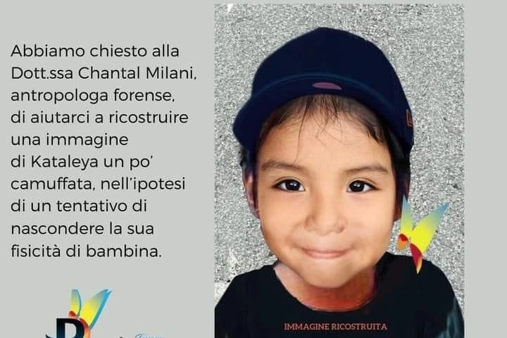 L'immagine ricostruita di Kataleya, scomparsa a Firenze dallo scorso 10 giugno