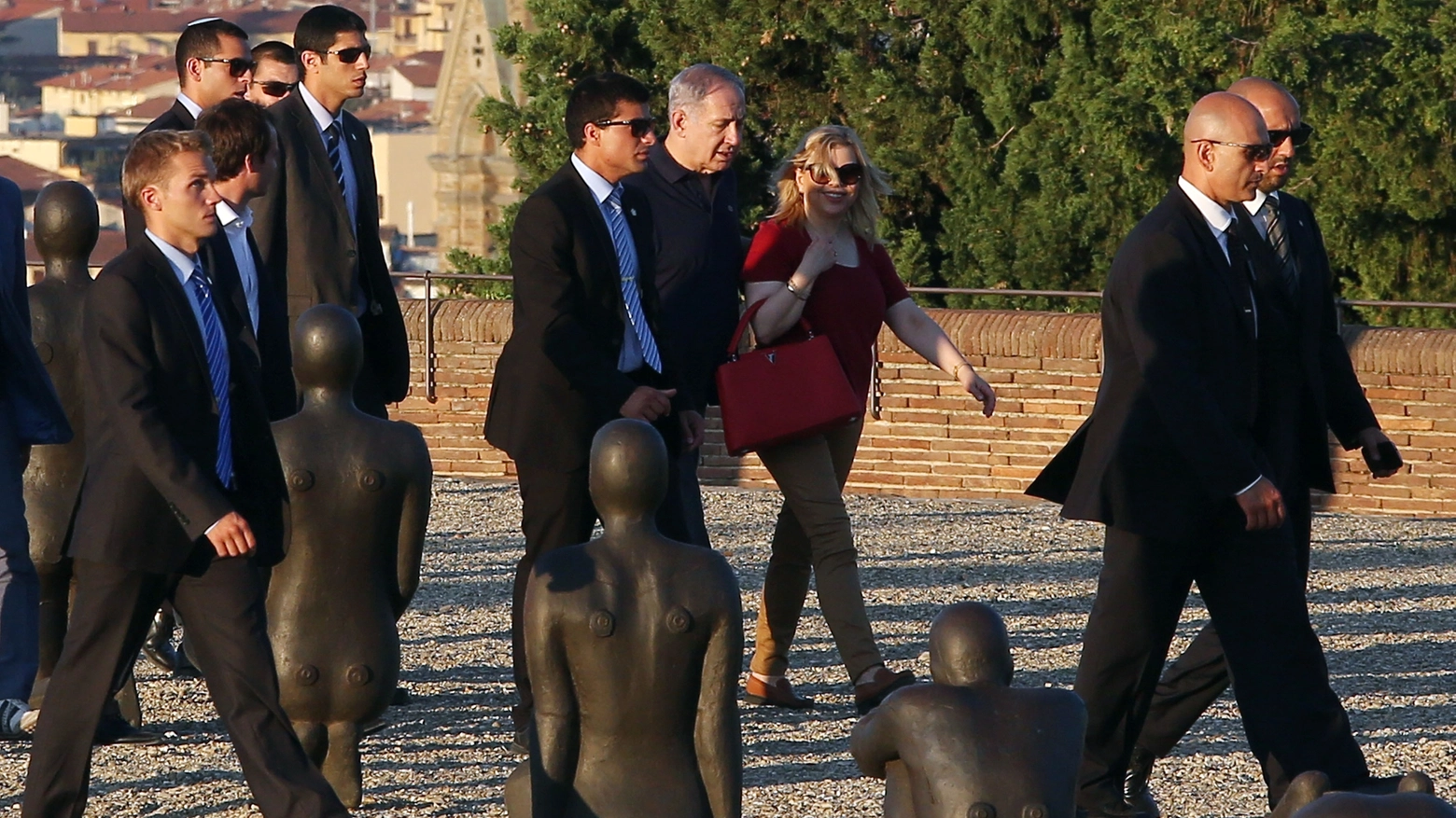 Benjamin Netanyahu con la moglie al Forte Belvedere 