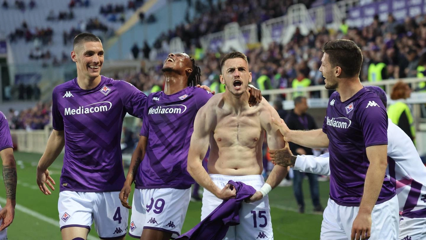 La Fiorentina esulta nel 5-0 alla Samp: qui la gioia di Terzic dopo il gol (Fotocronache Germogli)