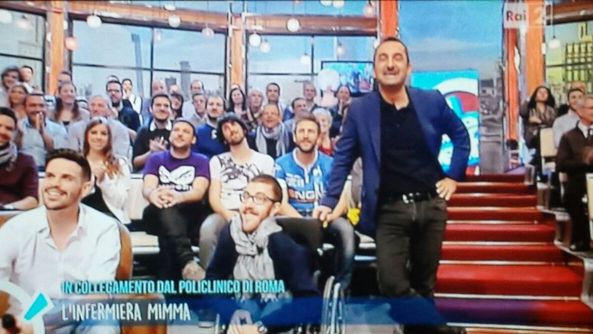 Nicola Savino con Iacopo Melio e Lorenzo Baglioni a "Quelli che il calcio"