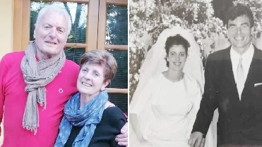 La coppia: a destra il giorno del matrimonio e una foto dei giorni nostri
