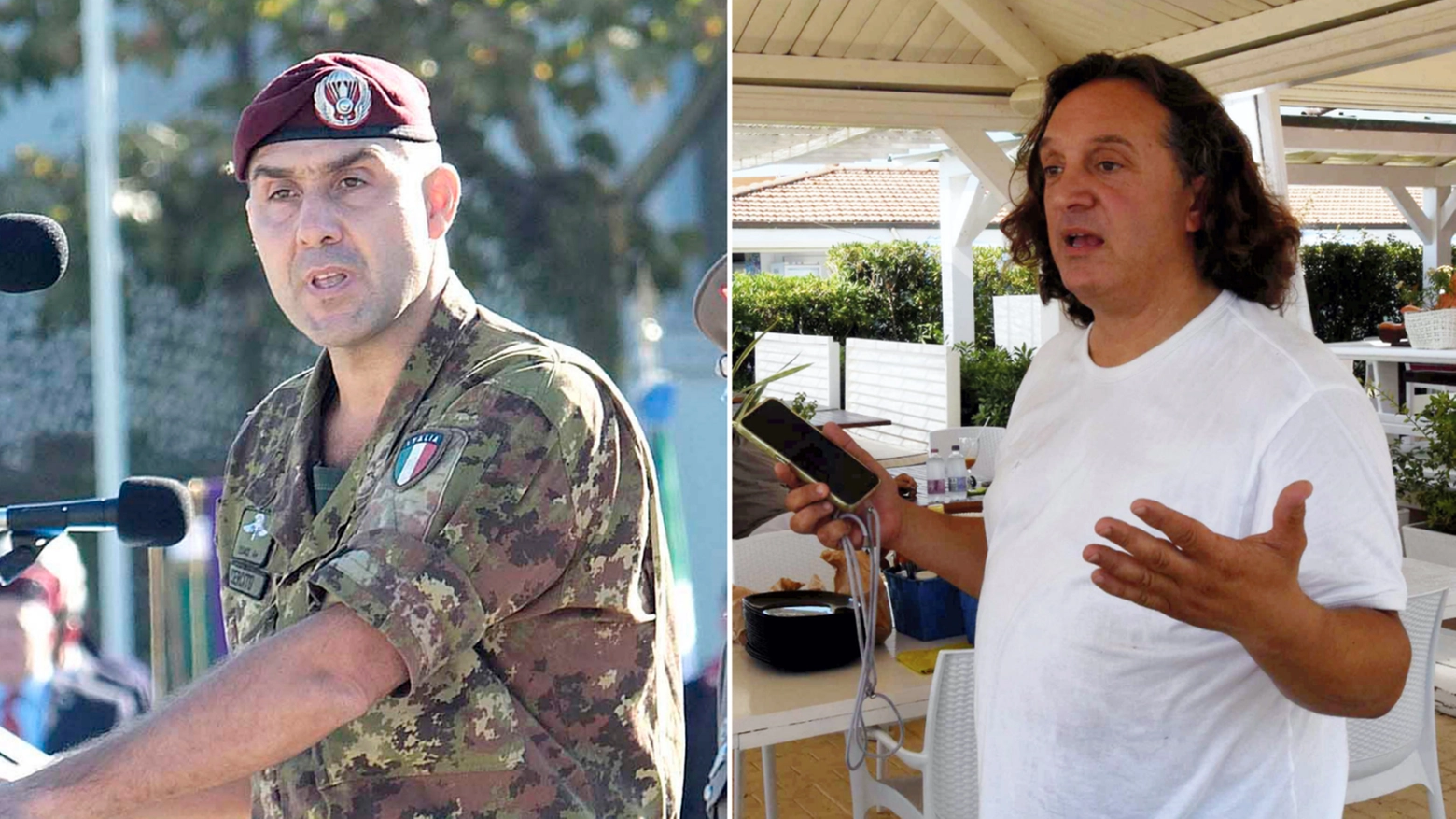 Il generale Roberto Vannacci e Giacomo Menici, proprietario dello stabilimento balneare