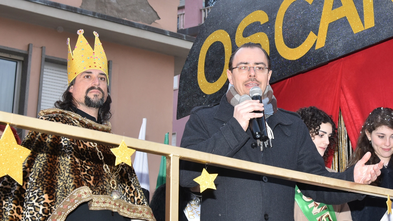 Carnevale di Follonica 2019, Re Oscar con il sindaco Andrea Benini
