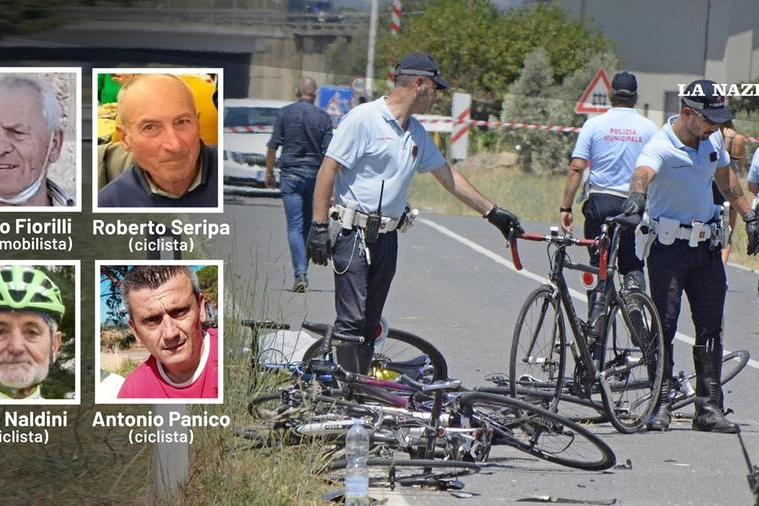Le quattro vittime e la scena dell'incidente