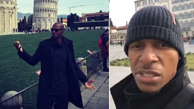 Ray Allen: a sinistra in piazza dei Miracoli a Pisa, a destra a Firenze