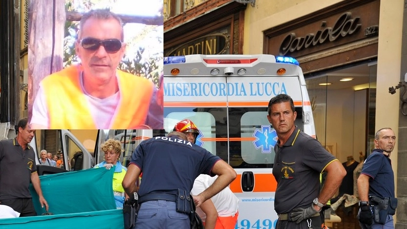 I soccorsi durante l'incidente e, nel riquadro, Eugenio Viviani