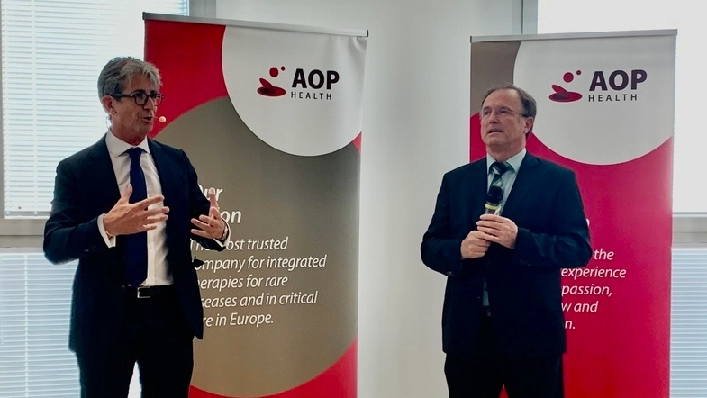 Nicola Zancan, General Manager di Aop Italia (a sinistra) insieme a Georg Fischer, Ceo Aop