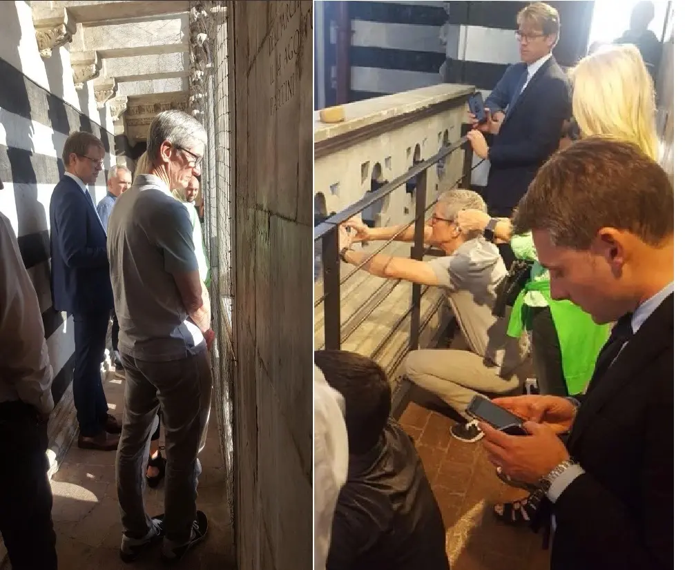 Tim Cook incantato dalla Toscana, Mister Apple visita il Duomo di Siena / FOTO