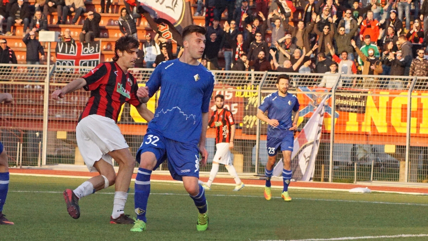 Prato-Lucchese, il gol di Fanucchi (foto Sarah Esposito/Germogli)