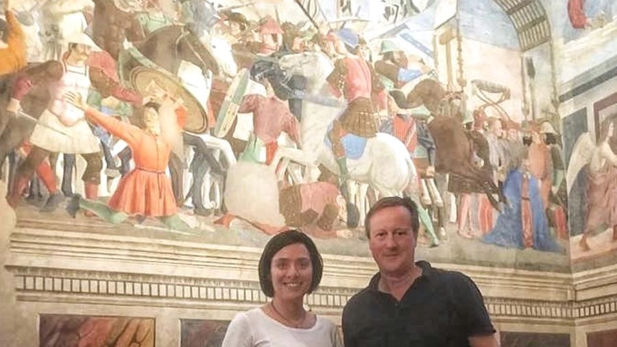 David Cameron con la moglie in San Francesco