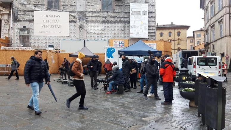 Perugia, le riprese del film con Antonio Albanese
