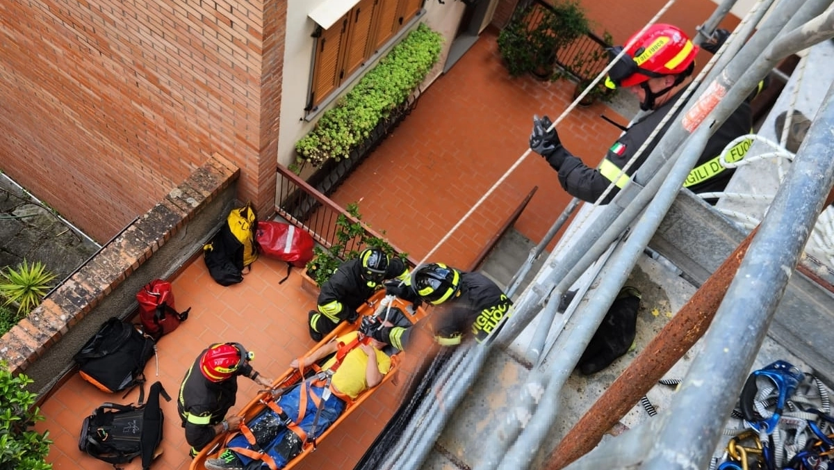 L'intervento di soccorso dei vigili del fuoco