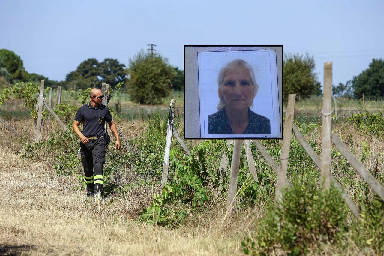 Le ricerche in corso (foto Tommaso Gasperini/Germogli); nel riquadro la signora Rosa Zotti