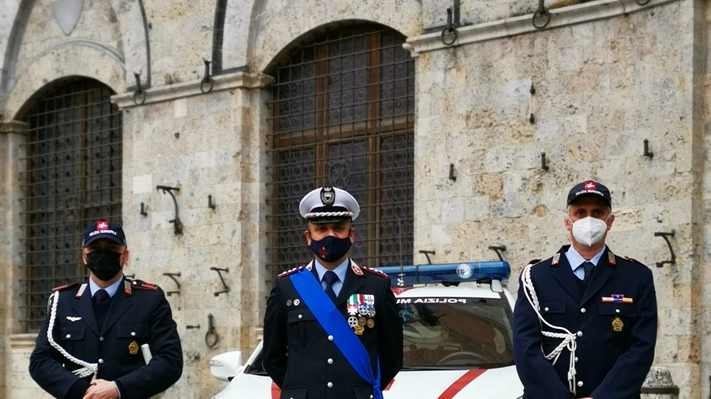 Polizia Municipale di Siena, un momento delle celebrazioni del 172esimo