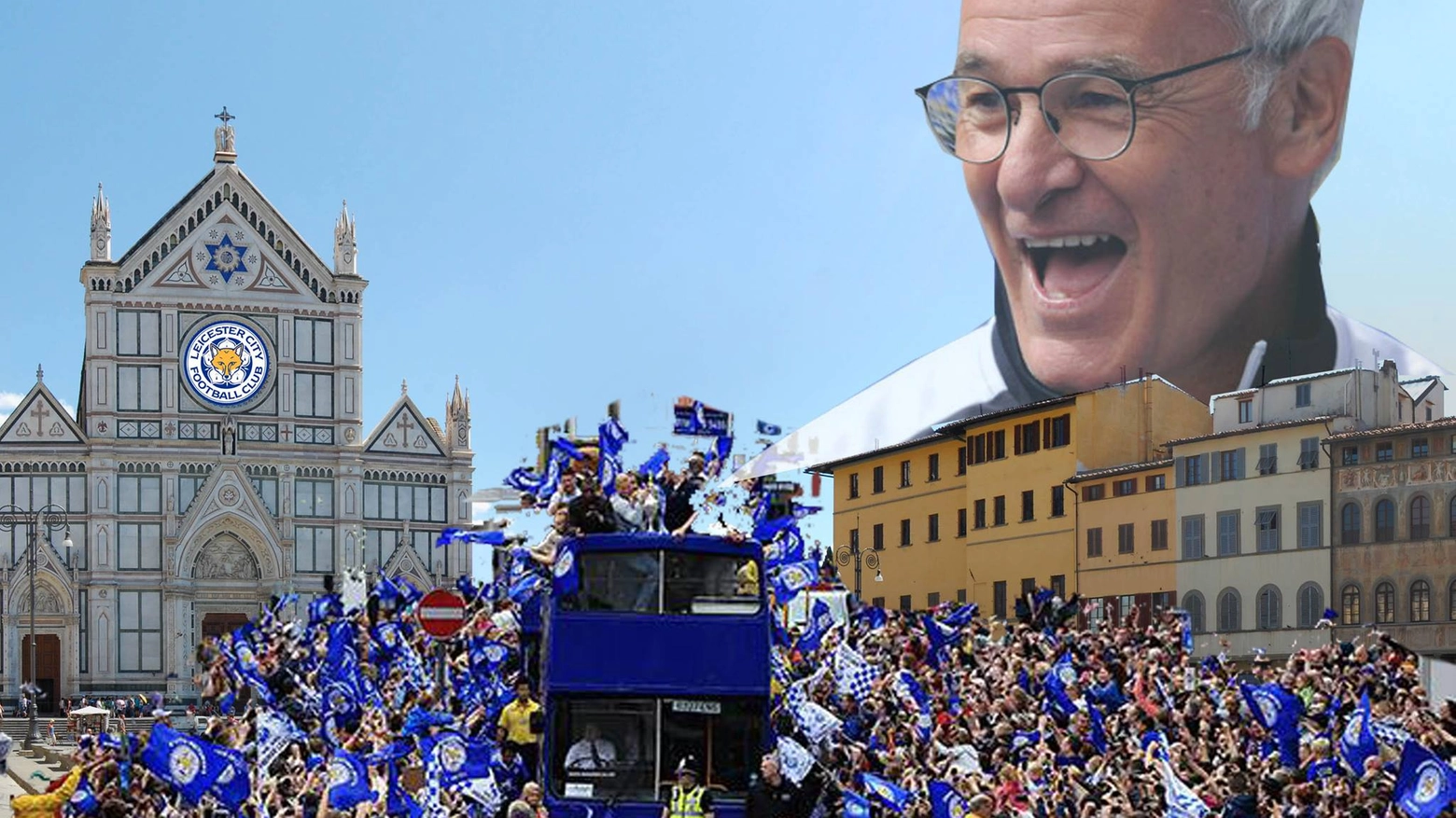 Claudio Ranieri nel montaggio pubblicato su Facebook