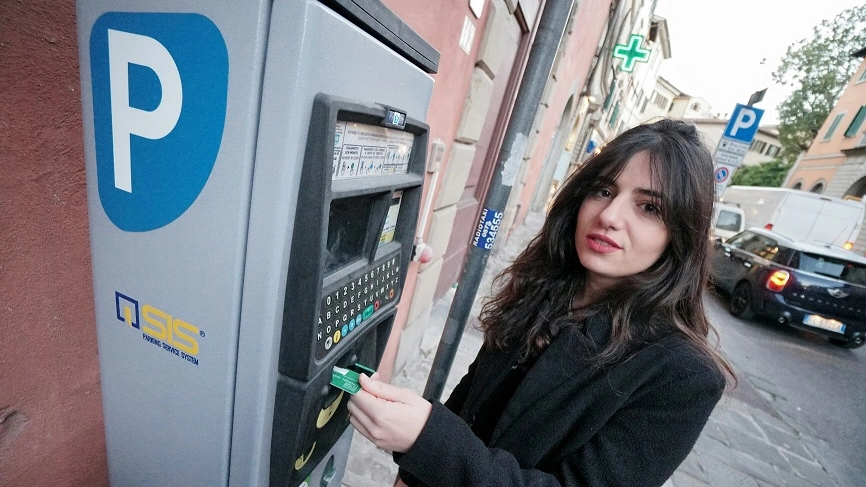 Bancomat attivato ad un parcometro (Foto Castellani)