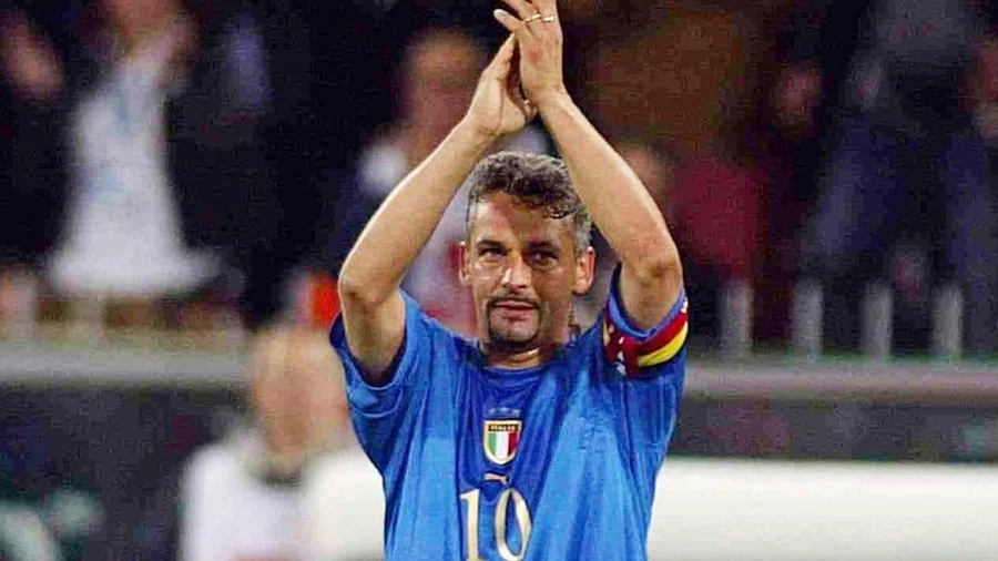 Roberto Baggio con la maglia della Nazionale nel 2004