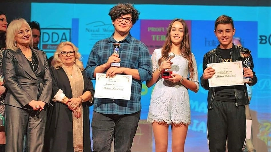 Il podio della prima edizione del Palmaria Festival del 2019 con al centro Giulia Battolla
