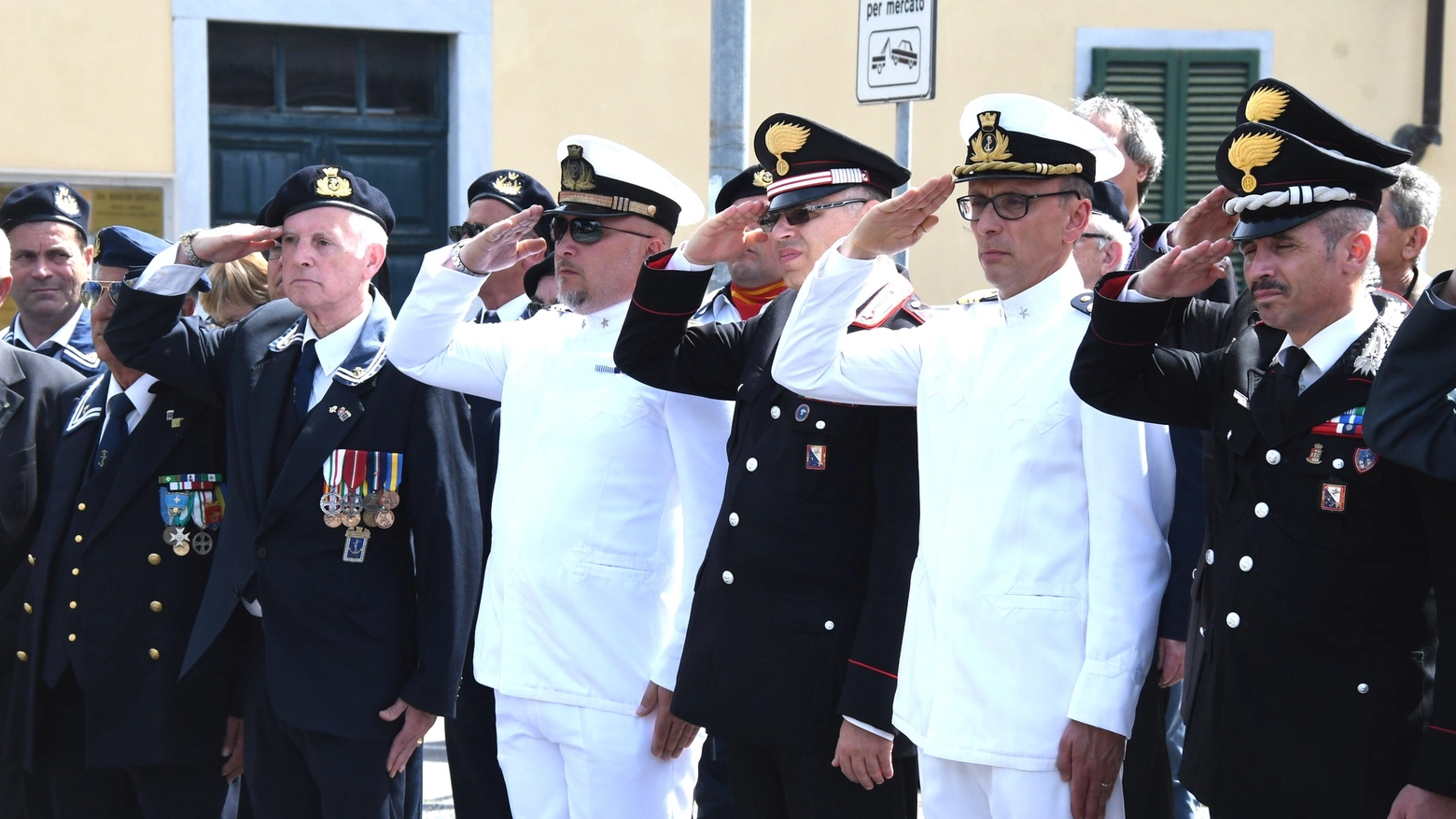 Un momento della cerimonia della Marina Militare