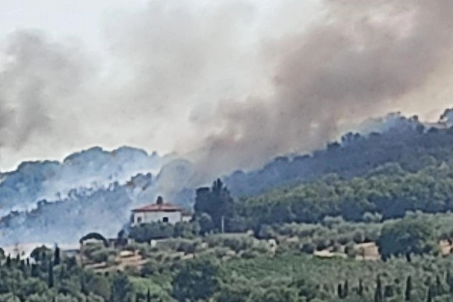 Incendio vicino a Roselle (Grosseto)