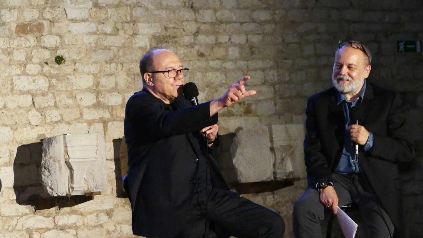 Carlo Verdone intervistato da Federico Berti al Castello dell'Imperatore (foto Attalmi)