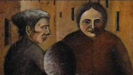 Particolare di 'Incontro in via Toscanella', 1922, Ottone Rosai