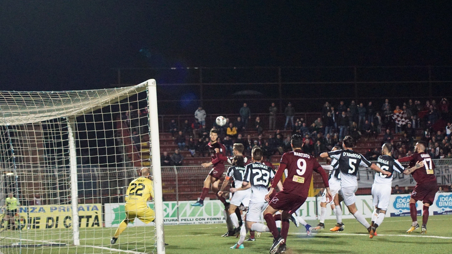 Pontedera-Siena 1-0, il gol di Frare (Germogli)