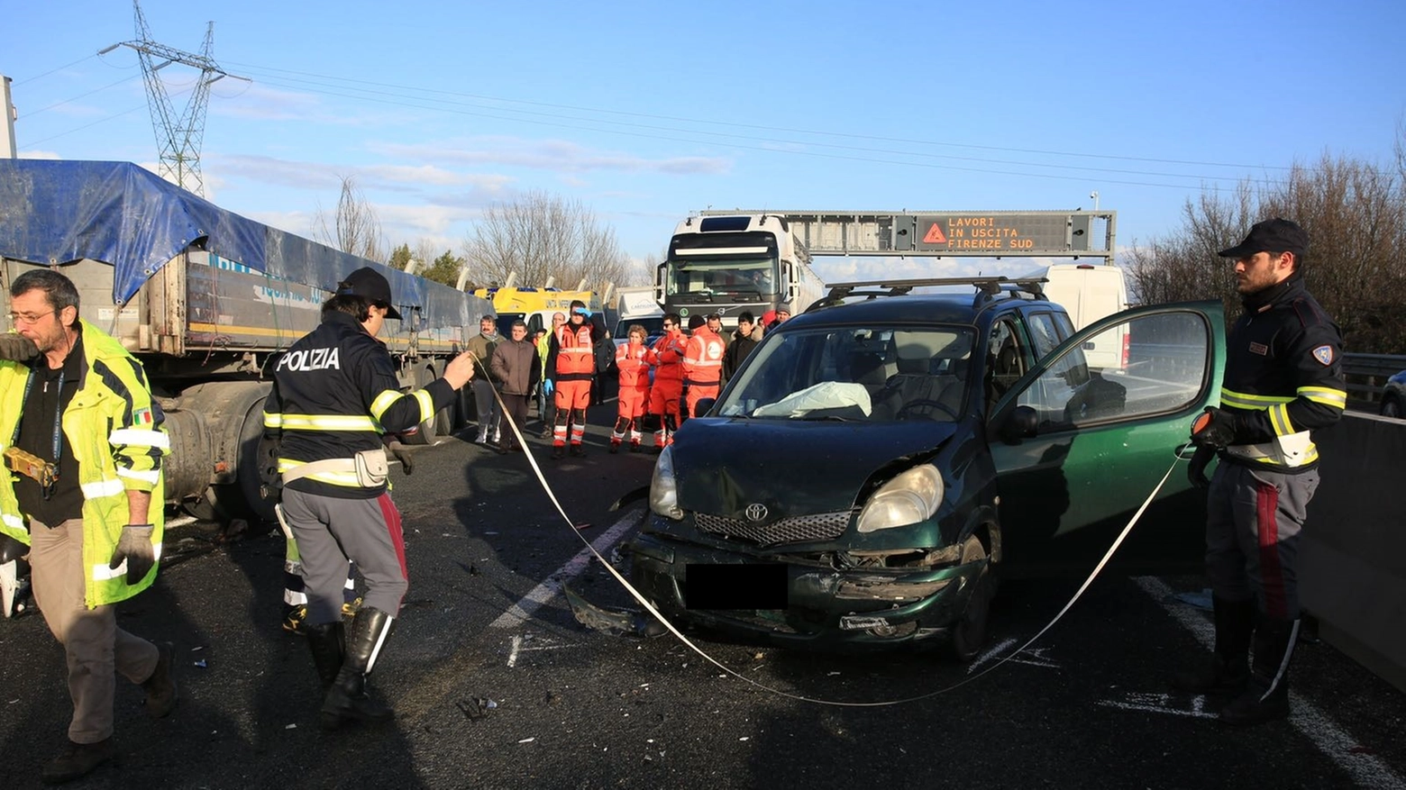 L'incidente in Fipili del pomeriggio di giovedì 8 febbraio (Fotocronache Germogli)