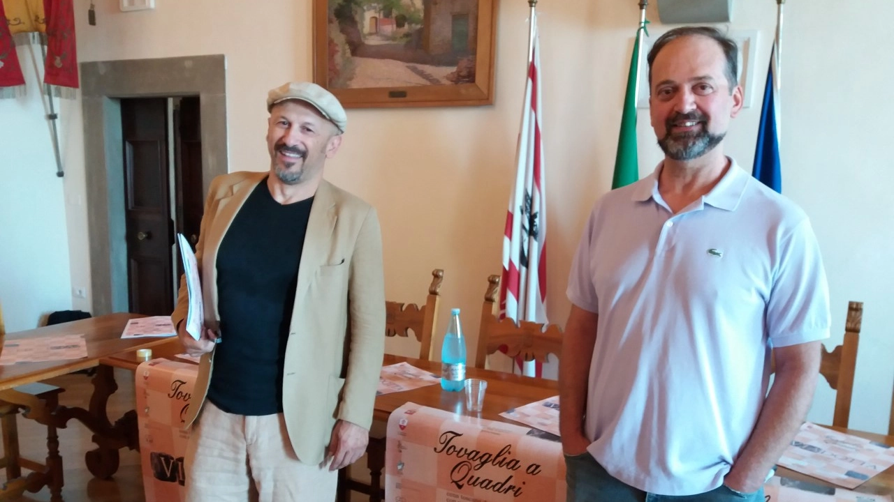 Andrea Merendelli (a sinistra) e Paolo Pennacchini, autori di "Tovaglia a Quadri"