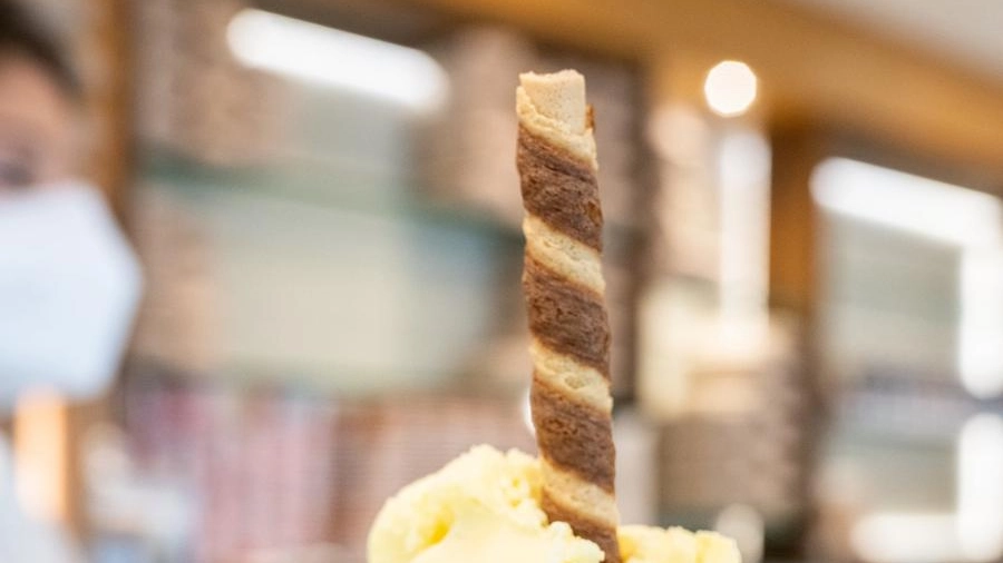 Una coppetta gelato di Badiani, storica gelateria fiorentina