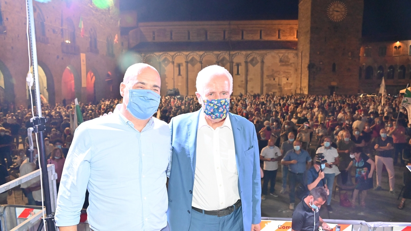 Zingaretti e Giani a Pistoia (foto Acerboni/Castellani)