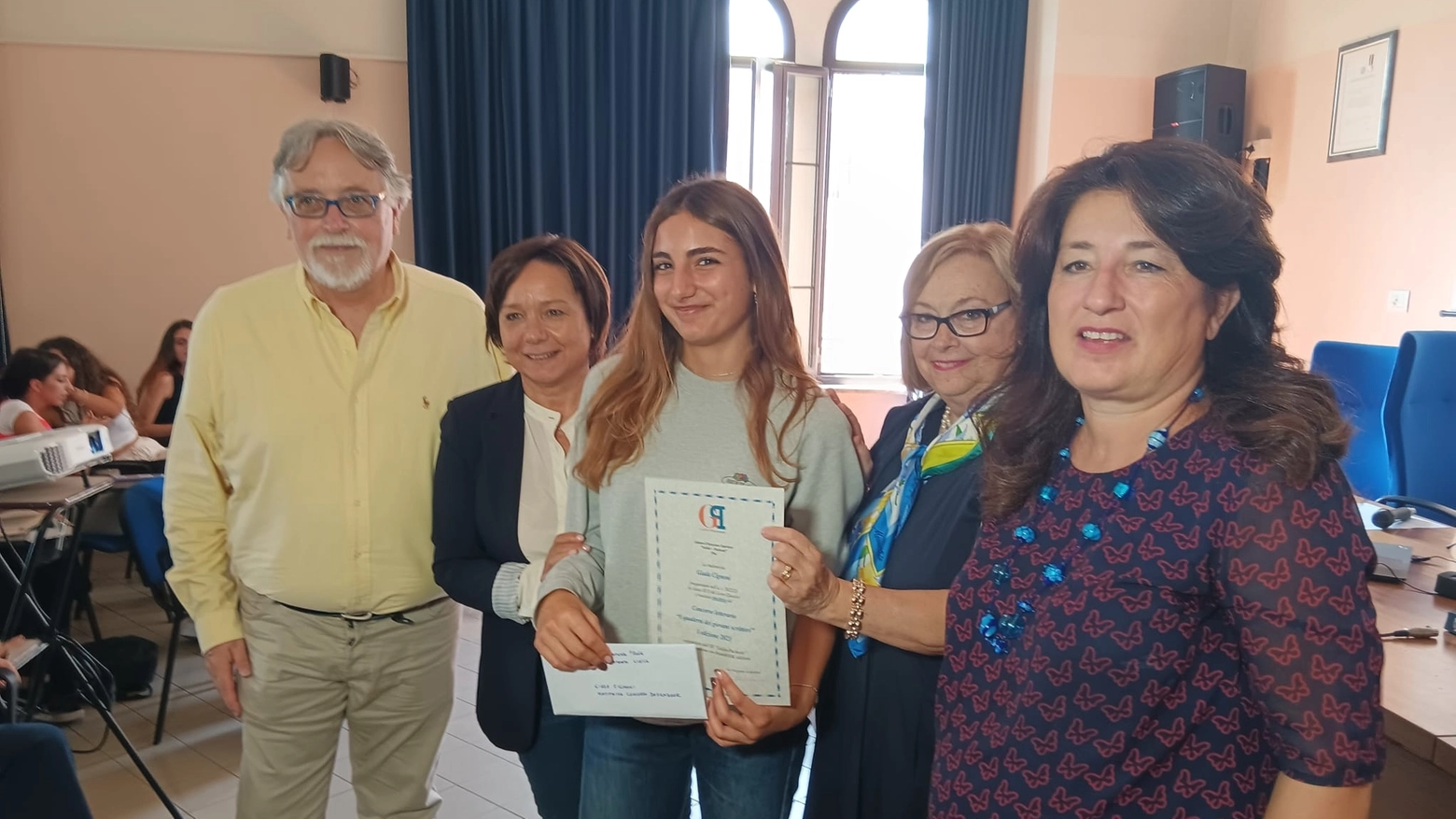 Il premio consegnato a Giada Cignoni Il premio consegnato a Giada Cignoni
