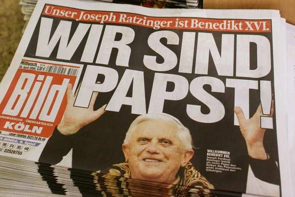 La Bild il 20 aprile 2005 celebre l'elezione di Ratzinger