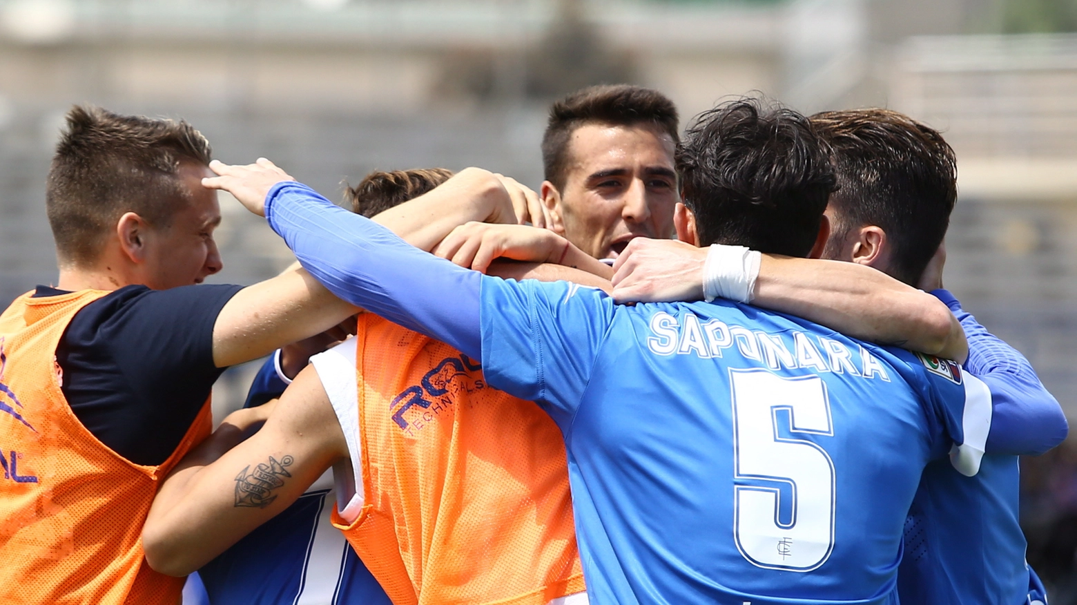 L'esultanza al gol di Pucciarelli (Foto Germogli)