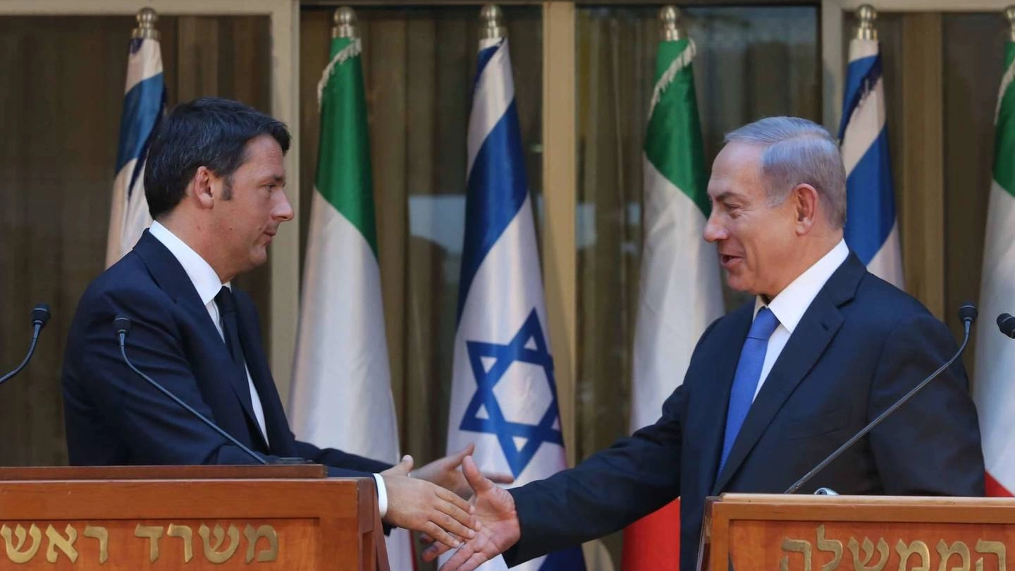 Renzi e Netanyahu (Olycom)