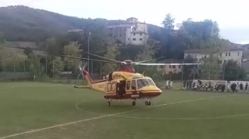 Incidente durante la partita Ambra-Firenze Sud, elisoccorso in campo