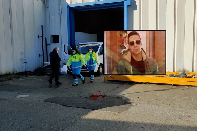 Il luogo della tragedia (foto Luca Castellani). Nel riquadro, la vittima Sabri Jaballah